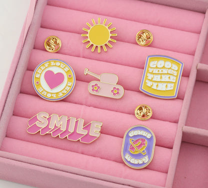 Pink Army enamel pin set for supporting domestic violence victims