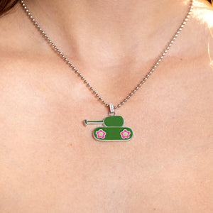 Green Enamel Pendant Necklace